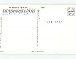 Unused Pre-1980 PANORAMIC VIEW Sacramento California CA hp3624