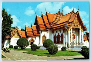 Bangkok Thailand Postcard Wat Benchamabophitr (Marble Temple) c1960's