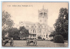 c1905 Soldiers Home Clock Tower Cannon Washington DC Rotograph Antique Postcard