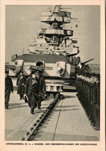 Mint Germany Navy RPPC Picture Postcard Cover Kriegsmarine Ship Raeder on Board