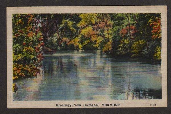 VT Greetings from CANAAN VERMONT Postcard Linen PC