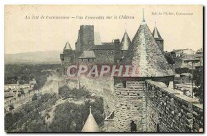 Old Postcard La Cite Carcassonne Chateau on the General Overview