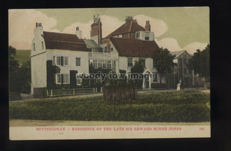 TQ3391 - Sussex - The Late Sir F. Burne-Jones' House in Rottingdean - postcard