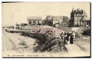 Old Postcard Luc Sur Mer View of the dike