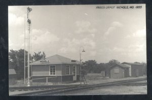 RPPC NOCHOLS MISSOURI MO. FRISCO RAILROAD DEPOT STATION REAL PHOTO POSTCARD