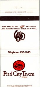 Pearl City Tavern, Hawaii Matchbook Cover Famous Monkey Bar Vintage Tiki MB103