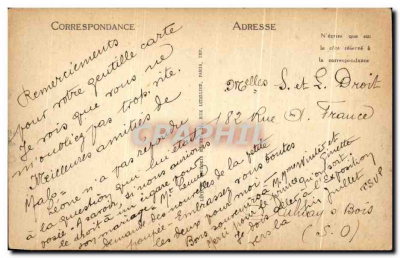 Old Postcard Mers Les Bains The beach Low tide