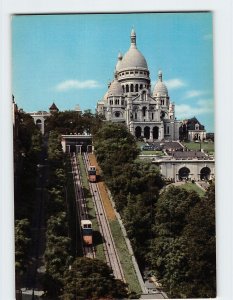 Postcard The Sacred Heart of Montmartre and the Cable-Railway, Paris, France