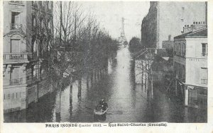 Paris flood disaster resque boat 1910