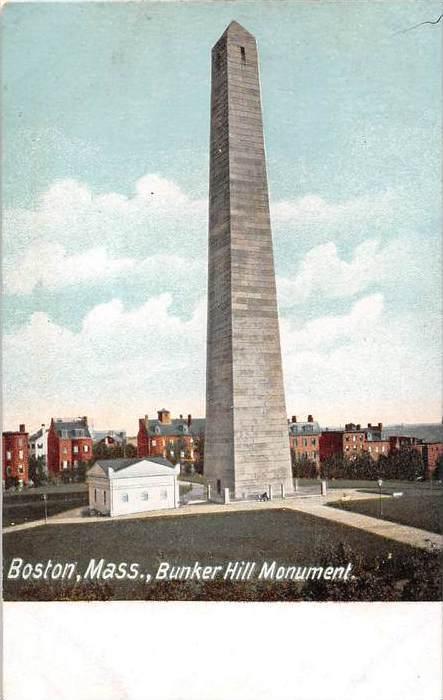 25594 MA, Boston, 1915, Bunker Hill Monument with blue sky backdrop