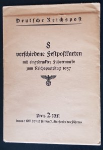 GERMANY THIRD 3RD REICH ORIGINAL STILL SEALED SET  NAZI PARTY CONFERENCE 1937