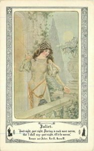 Advertising Walkover C-1910 Romeo Juliet Parting Sorrow Verse Postcard 21-1145