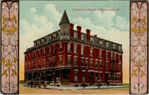 Johnstown Pennsylvania VENDOME HOTEL Art Nouveau Postcard V7