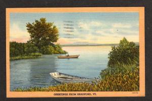 VT Greetings from BRADFORD VERMONT Postcard Linen PC