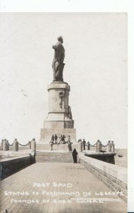 Egypt Postcard -  Port Said - Statue of Ferdinand De Lessops - Ref 6442A