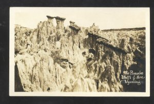 RPPC HELL'S HALF ACRE WYOMING THE PINNACLES VINTAGE REAL PHOTO POSTCARD