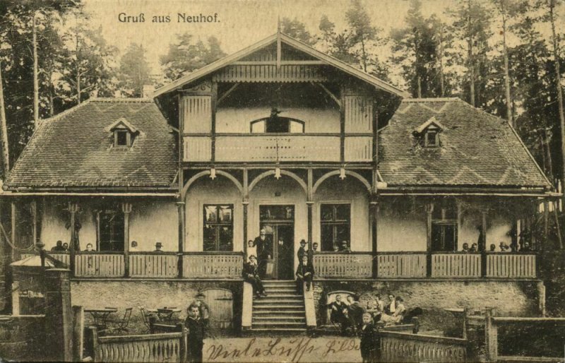 czech germany, NEUHOF, NOVÉ DVORCE, Unknown Building (1920s) Postcard