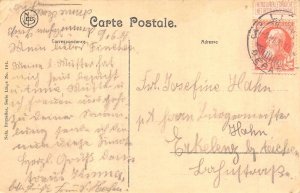 A098 Belgium 1911 Liege Pasarelle l'hotel des postes Bridge boats postcard