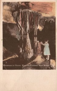 Vintage Postcard 1927 Fountain Of Youth Endless Caverns New Market Virginia VA