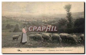 Old Postcard On the countryside Pnissez my beautiful sheep