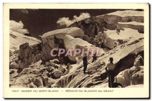 Old Postcard Massif Du Mont Blanc Seracs Du Glacier Du Geant