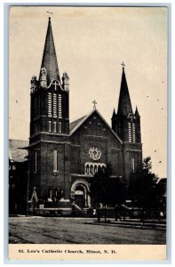 Minot North Dakota Postcard St. Leo's Catholic Church Chapel Road c1910 Vintage