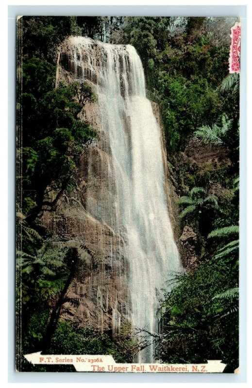 Postcard The Upper Fall, Waitakerei, New Zealand 1907 A40