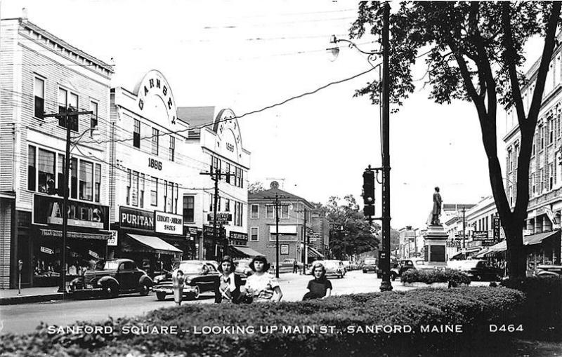  Sanford ME Street View Store Fronts Old Cars Real Photo RPPC Postcard