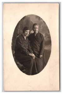 Vintage 1910's RPPC Postcard - Portrait Cute Victorian Girls Names on Back
