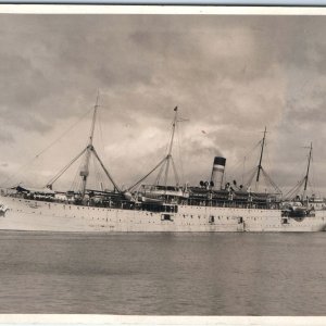 c1910s USAT Transport Thomas RPPC Army Transport Steam Ship Photo Postcard A98