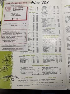 Vintage 50s EXPOSITION FISH GROTTO Menu San Francisco CA Fishermans Wharf