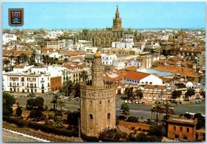 Postcard - Torre del Oro and Cathedral, Seville, Spain 