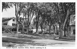 Bolsters Mills ME Street View Stuart Square in 1948 Real Photo RPPC Postcard