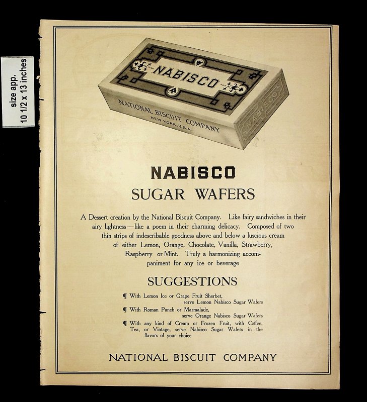 1904 Nabisco Sugar Wafers National Biscuit Co VIntage Print ad 14450