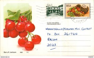 RSA South Africa Postal Stationery Cherries  to Excom