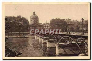 Old Postcard The Paris Arts and the Institute of Bridge