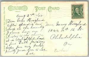 SALEM NJ YMCA & FIRST BAPTIST CHURCH 1908 ANTIQUE POSTCARD