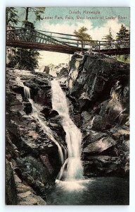 DULUTH, MN Minnesota ~ LESTER PARK FALLS Foot Bridge c1910s Leighton Postcard