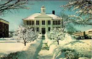 Springvale, ME Maine  NASSON COLLEGE Alumni Building~Winter Snow  1973 Postcard