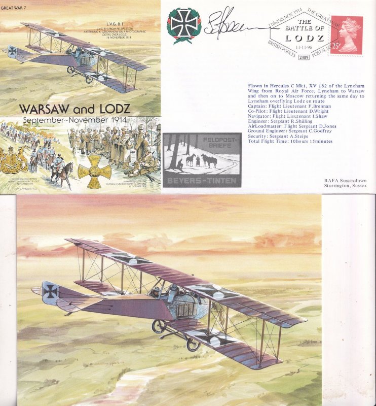 Battle Of Warsaw & Lodz F Brennan WW2 Flight Lieutenant Hand Signed FDC