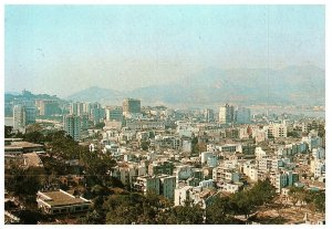 Bird's Eye View Macao w/ Communist China in Background Postcard 1980s HT 11