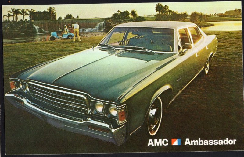 Classic Car Dealer Postcard 1973 AMC Ambassador