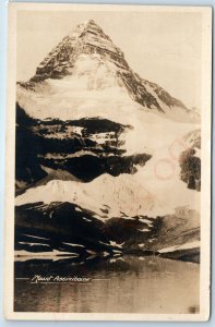 c1910s Canada Mount Assiniboine RPPC Pyramid Lake Magog Real Photo Postcard A95