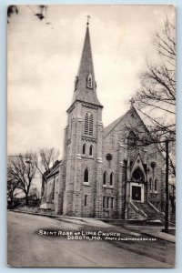 Desoto Missouri MO Postcard Saint Rose Of Lima Church Exterior View 1958 Vintage