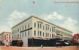 Illinois Hotel Springfield  roadside Majestic Publishing 1910 Postcard 20-13693