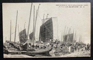 Mint Dairen China Real Picture Postcard Junks Gathering At Pier Of Russian Qtrs