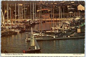 Postcard - Twilight at Marina Del Ray - Los Angeles, California