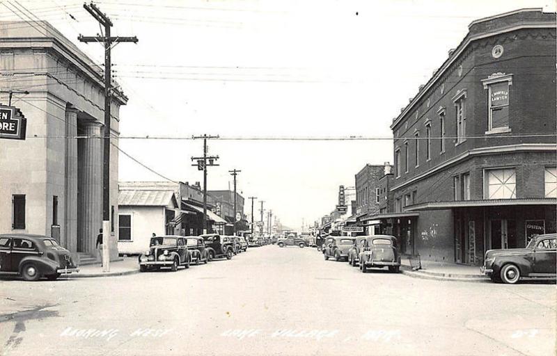 Lake Village AR Street View Bank Store Fronts Old Cars RPPC Postcard