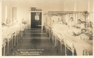 USA GEN HOSPITAL WARD INTERIOR FORT SNELLING MN ANTIQUE REAL PHOTO POSTCARD RPPC