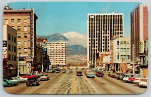 Colorado Springs~Wigwam Lounge~National Bank~Chief~1960s Cars on Pikes Peak Ave 